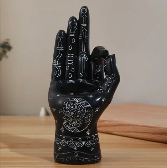 Yin-Yang Resin Incense Holder Pair – Handcrafted Black & White Symbolic Set (Includes 5 Free Incense Sticks)
