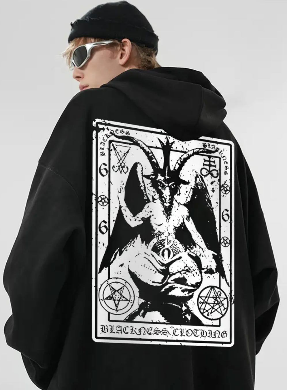 🕯️Baphomet Hoodie – Cotton Knit, Long Sleeve Streetwear for Fall/Winter